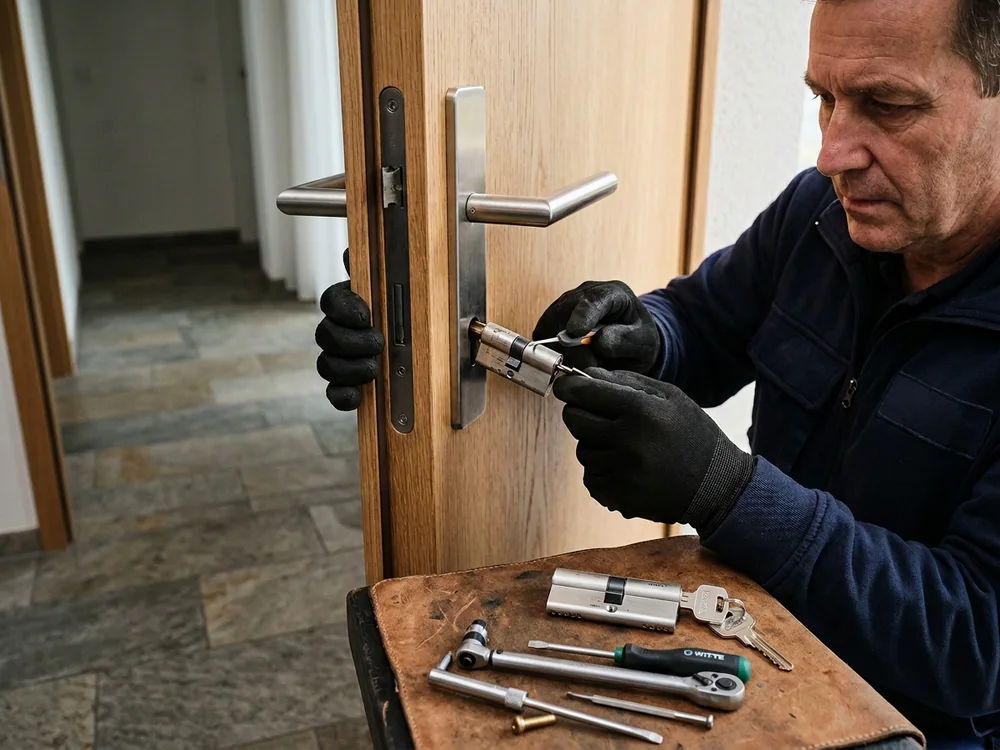 Fachgerechte Arbeit an einem Schliesszylinder
